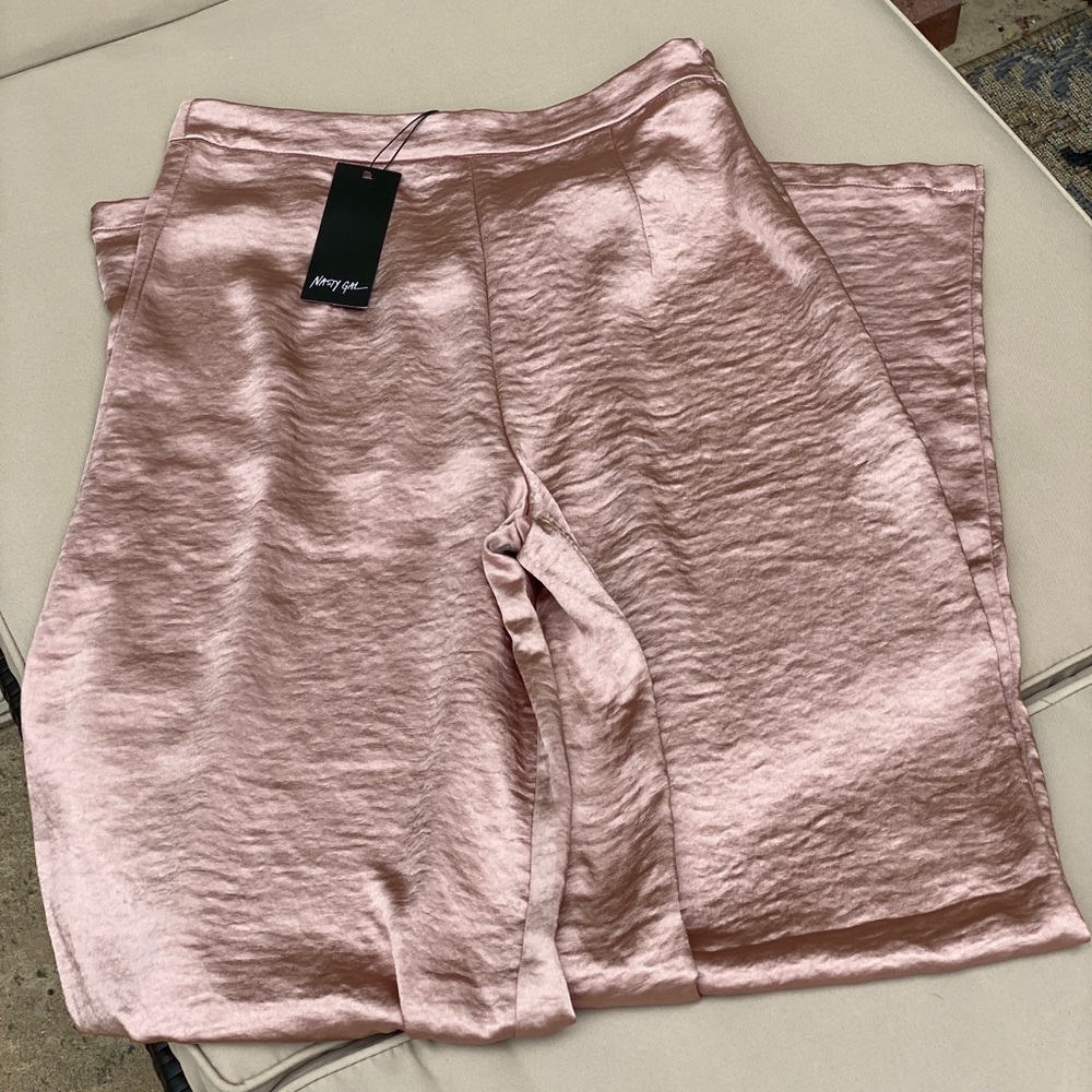 Wide Leg Satin Pants